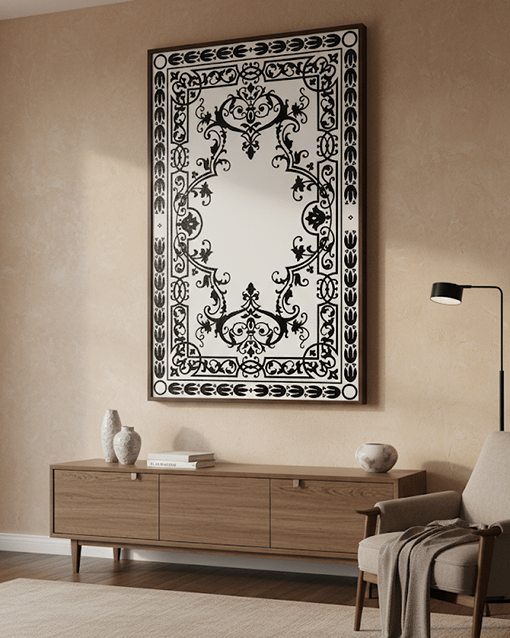 آموزش ساخت تابلو با شابلون فرش (مرحله‌به‌مرحله + ایده‌های خلاقانه)